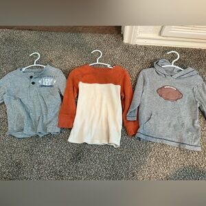 Kids Long Sleeve Shirt Set - Gray, Orange, Cream